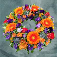 Orange &amp; Purple Wreath