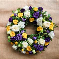 White Yellow and Purple Wreath