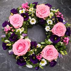 Pink and Purple Rose wreath